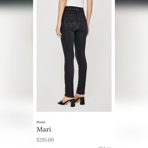 Women's Black AG Mari High Rise Stright Leg Skinny Jeans Nwot Size 30